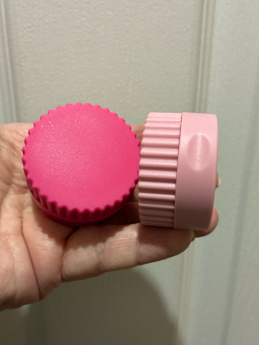Pair of Pink Silicone Travel Containers